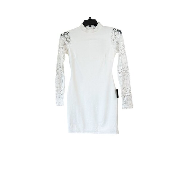 Lulu's Women's Lace Up Your Sleeve Lace Long Sleeve Dress Ivory Size XS NWT - Picture 2 of 7